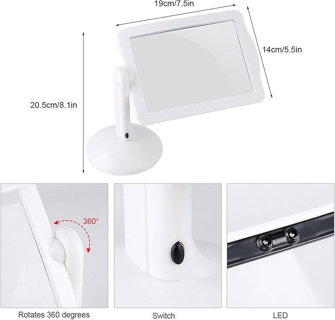 Lupa cu putere de marire 3X, led incorporat si suport de sustinere