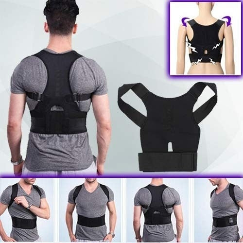 SET PROMO 1+1 CORSET MAGNETIC PENTRU CORECTAREA POZITIEI SPATELUI + Genunchiera elastica ajustabila, Orteza genunchi cu bretele elastice, bandaj pentru genunchi cu compresie respirabila