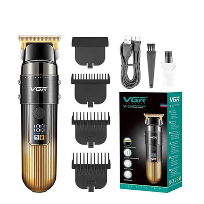Aparat de Tuns Fara Fir, V-929, 5W, 3 Distantiere, Lame din Otel, Afisaj LED, Negru-Auriu