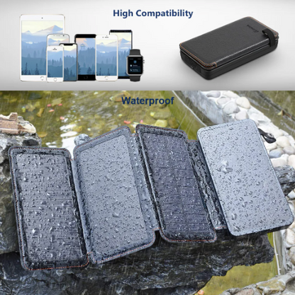 Baterie externa cu 4 panouri solare, 2 Port-uri USB si functie lanterna