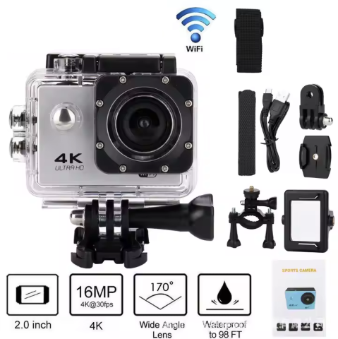 Camera video sport, subacvatica, HD + kit accesorii