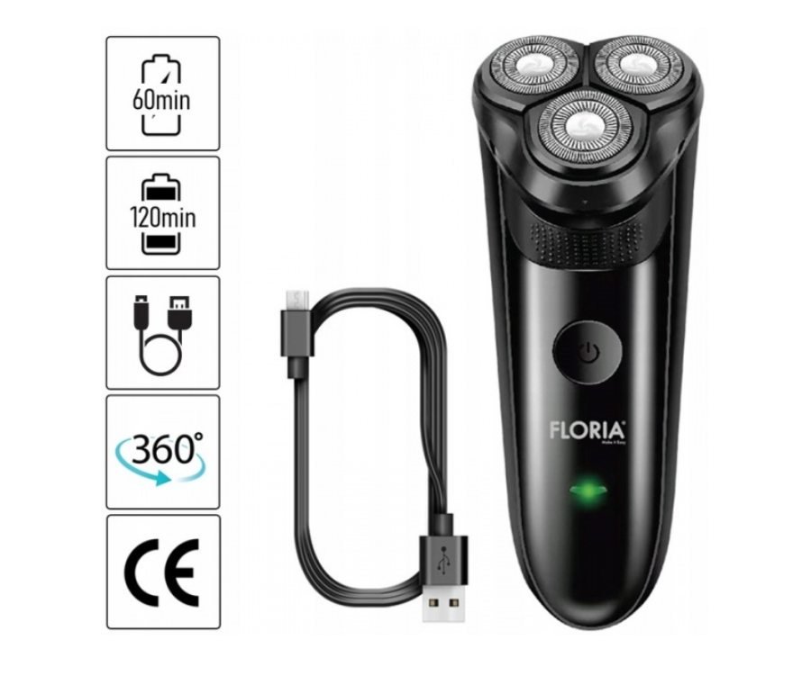 Aparat de ras Floria ZLN8542 Negru, putere 5 W, baterie reincarcabila, indicator luminos