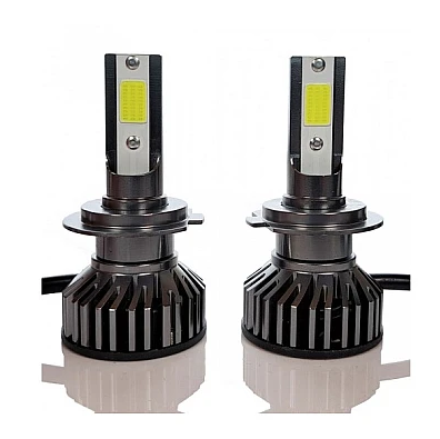 Set 2 becuri auto COB, 100W, lumina alb-rece, 12000 lumeni