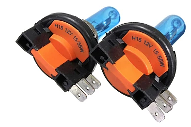 Set 2 becuri auto cu halogen H15 12V putere 15/55W Super White