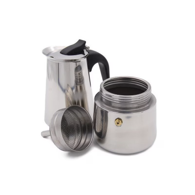 Espressor inox pentru aragaz - capacitate 9 cesti cafea