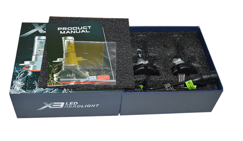 Set 2 becuri cu Led pentru faruri auto super white X3 , DC 9-32V - 6000 Lumeni