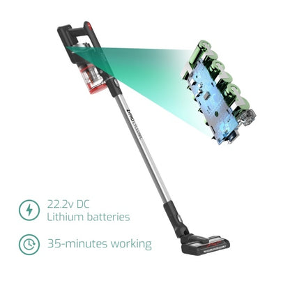 Aspirator vertical Zilan ZLN2099, 22.2 V, Acumulator extern, Autonomie incarcare 4 ore, Perie AllFloor, Filtru Cyclone Igenic