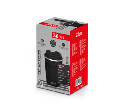 Cana de cafea Zilan ZLN9878 termos, capacitate 380ml, interior din inox, pereti dublii, negru