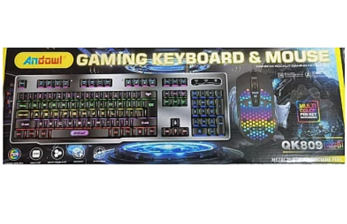 Set tastatura si mouse gaming Andowl QK809 USB iluminare RGB