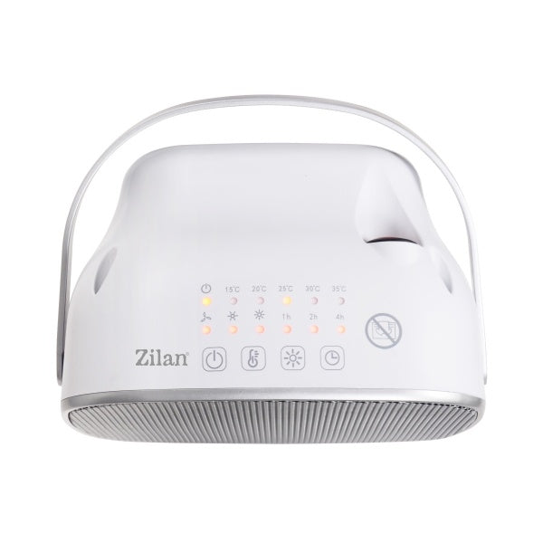 Aeroterma ceramica Zilan Alba cu maner de portabilitate, putere 1500W, timer
