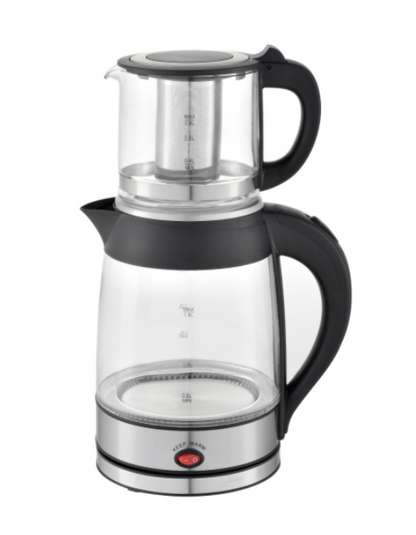 Set fierbator electric plus ceainic Zilan ZLN4858 Argintiu, putere 2200W, capacitate 1.8L si 0.8L