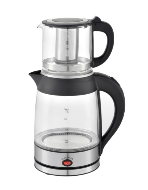 Set fierbator electric plus ceainic Zilan ZLN4858 Argintiu, putere 2200W, capacitate 1.8L si 0.8L