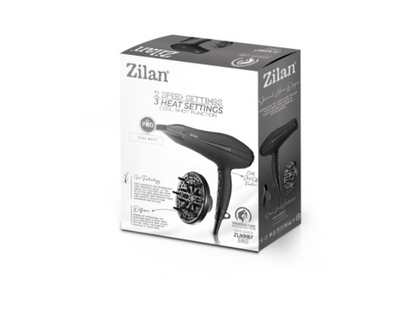 Uscator de par Zilan ZLN9167, 3 trepte de temperatura, 2 trepte de viteza, functie ionica, 2200W