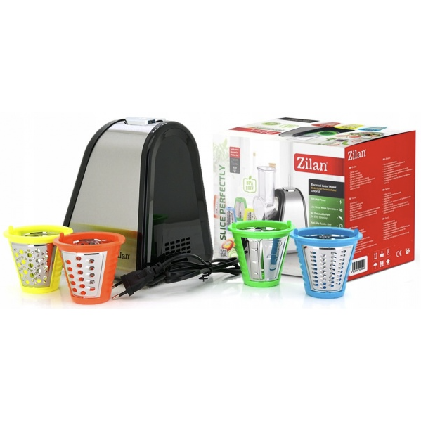 Razatoare si Feliator Zilan Fresh Putere 200W, 4 accesorii, Inox