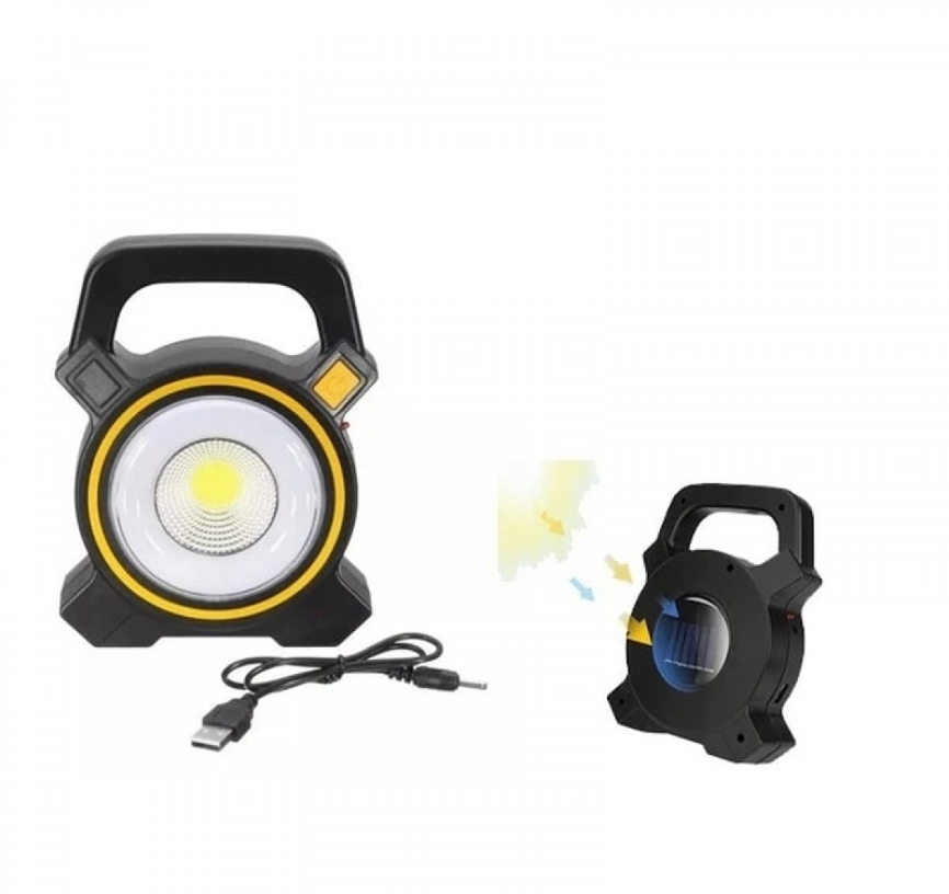Lanterna cu incarcare solara cu maner LED COB, USB, 300 lumeni