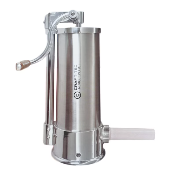 Aparat vertical de umplut carnati, capacitate 6 kg, inox, 5 palnii incluse