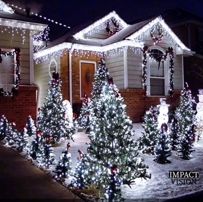 Instalatie LED sir 100m, cu 480 led mare tip diamant, IP 44, 8 jocuri de lumini, Lumina rece