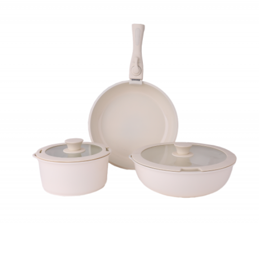 Set vase de gatit Zilan ZLN0965 din 8 piese, 5 straturi de material, compatibil cuptor