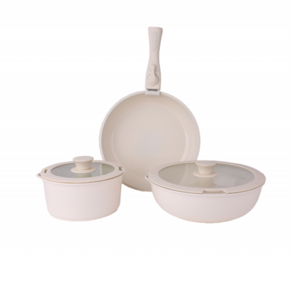 Set vase de gatit Zilan ZLN0965 din 8 piese, 5 straturi de material, compatibil cuptor