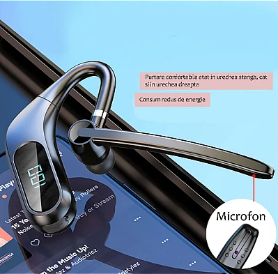 Casca Bluetooth 5.0 Wireless KJ12 Rezistenta la Apa