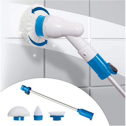 Perie electrica, telescopica, SPIN, 300rpm, 3 accesorii, Alb/Albastru
