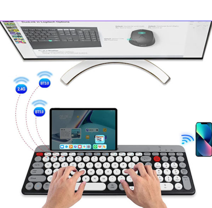 Tastatura cu Bluetooth si Suport pentru Telefon QK8066