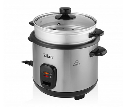 Aparat de gatit Zilan 2 in 1 pentru gatit orez si alimente la abur, capacitate 1.5L, 500W, sistem anti-alunecare