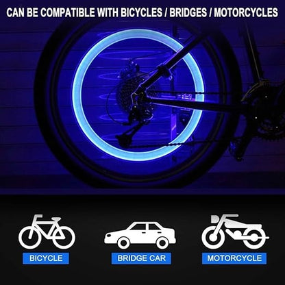 Set 2 Capace ventil pentru auto, bicicleta sau motocicleta, cu LED-uri colorate