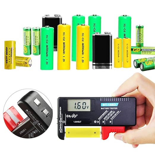 Tester digital baterii Nan, AA AAA R14, 11x6x2,5cm, fara alimentare proprie