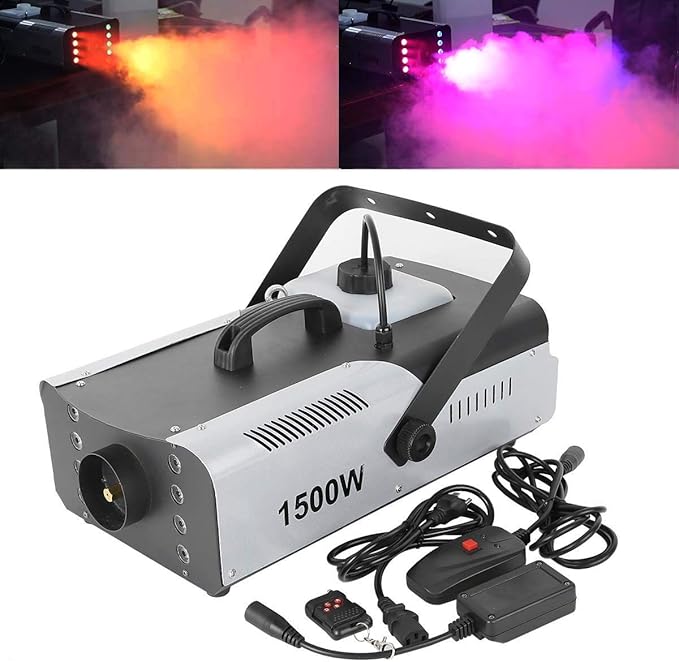 Aparat profesional pentru fum, cu 6 LED-uri RGB, cu telecomanda sau actionare manuala