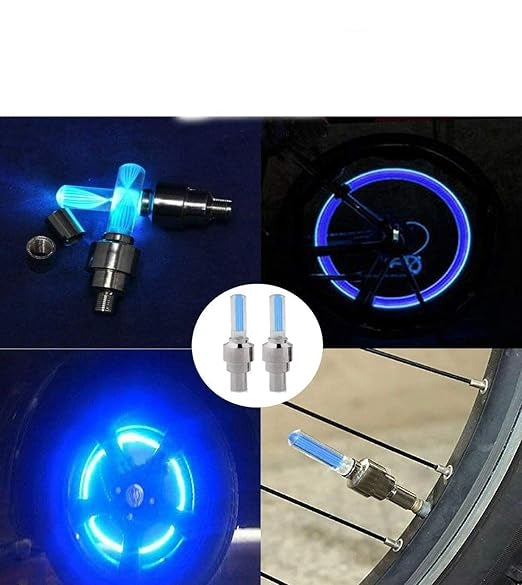 Set 2 Capace ventil pentru auto, bicicleta sau motocicleta, cu LED-uri colorate