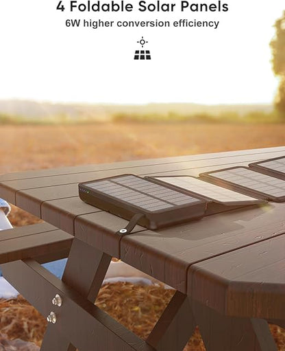 Baterie externa cu 4 panouri solare, 2 Port-uri USB si functie lanterna