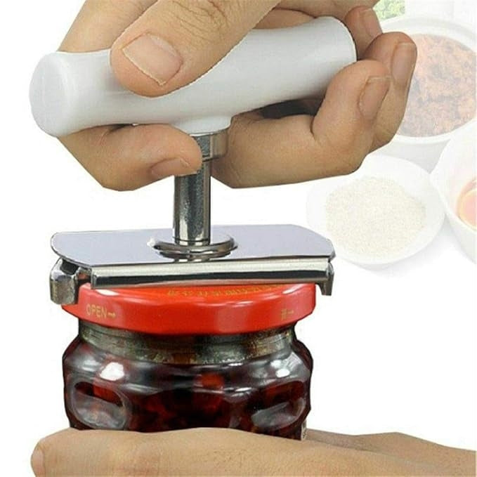 Deschizator de borcane si sticle cu Prindere Capac si Maner Inox