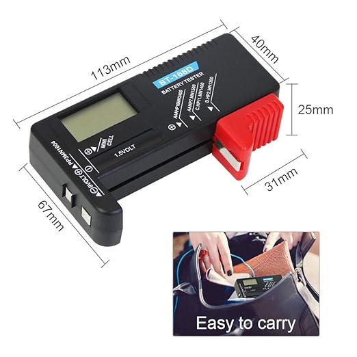 Tester digital baterii Nan, AA AAA R14, 11x6x2,5cm, fara alimentare proprie