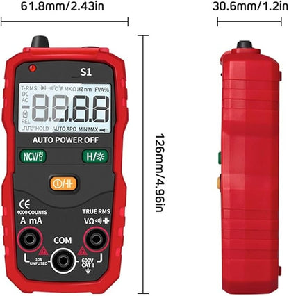 Multimetru Digital S1 profesional, cu ecran LCD, tester automat și inteligent pentru tensiune și curent