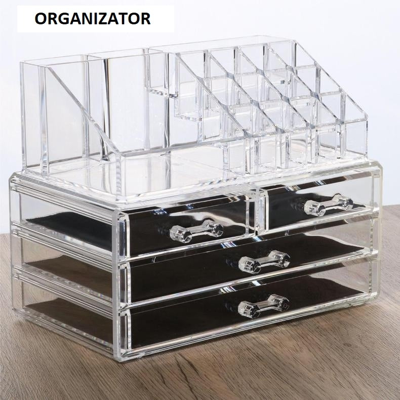 Organizator cu bijuterii și cosmetice Songmics, transparent