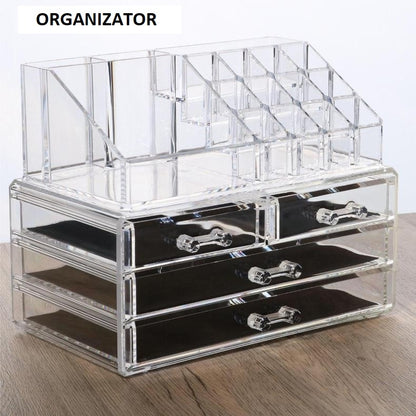 Organizator cu bijuterii și cosmetice Songmics, transparent