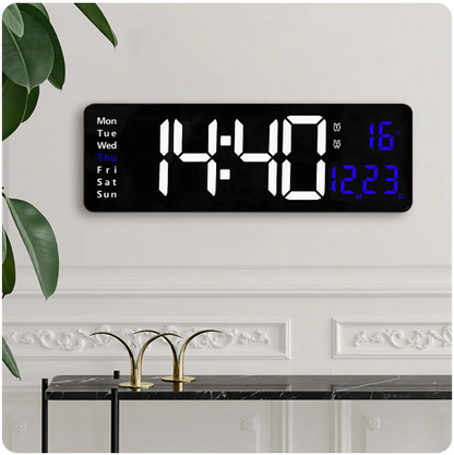 Ceas Digital de Perete RD AB6626 afisaj ALB Functie de Termometru Calendar Temporizator Alarma Dubla