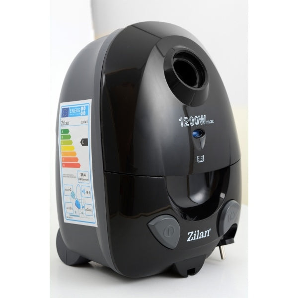 Aspirator cu sac ZILAN ZLN-8471,Negru Capacitate sac textil 2.0 l, Putere 1200 W, Cordon electric retractabil 5 m