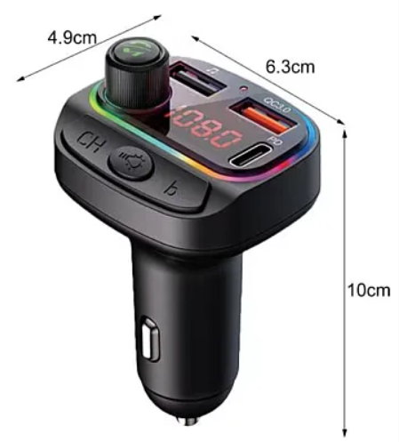 Modulator FM C15 Mp3 player functie Bluetooth 5 2USB TypeC Handsfree