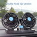 Ventilator auto dublu, rotativ 360°, 2 viteze, 12V, negru