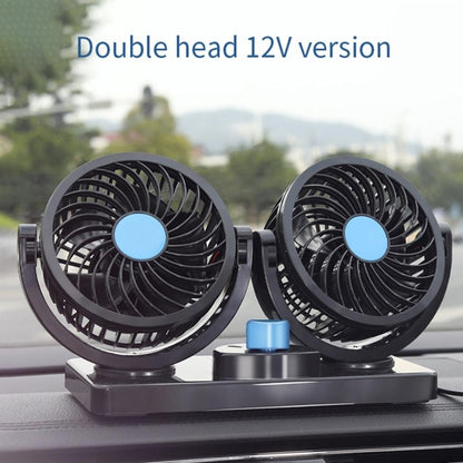 Ventilator auto dublu, rotativ 360°, 2 viteze, 12V, negru
