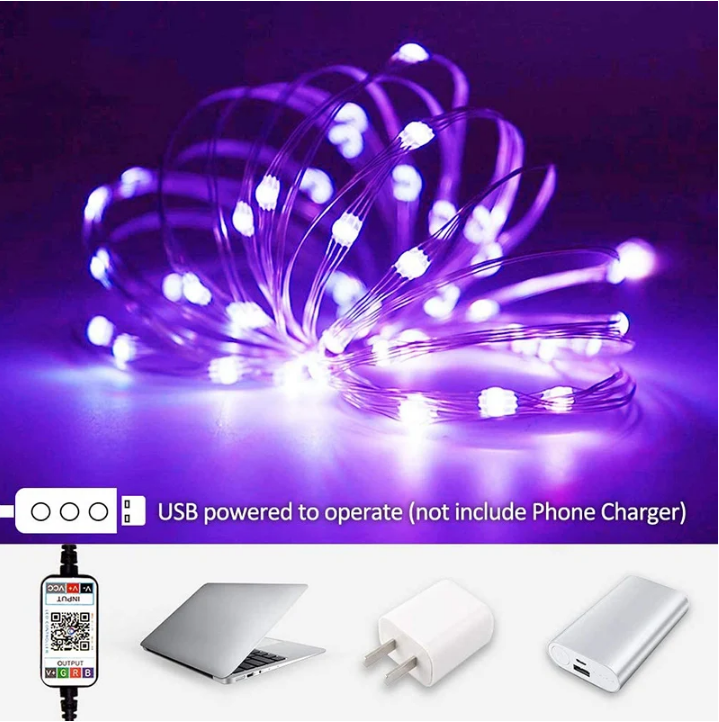 Instalatie luminoasa inteligenta bluetooth 4.0 control din aplicatie conectare prin USB 8 metri multicolora