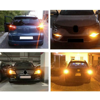 Set 2 Becuri LED Canbus 1156 Pozitie Portocaliu BA15S P21W 144 LED-uri