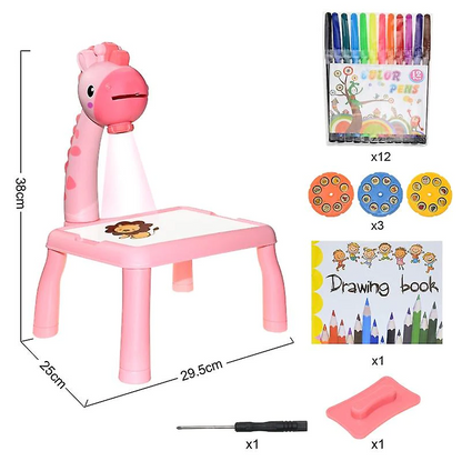 PACHET PROMO: Masuta Pentru Desenat cu Proiector si Diapozitive + CREION pentru desenat 3D cu afisaj LCD pentru desene tridimensionale 3D Pen