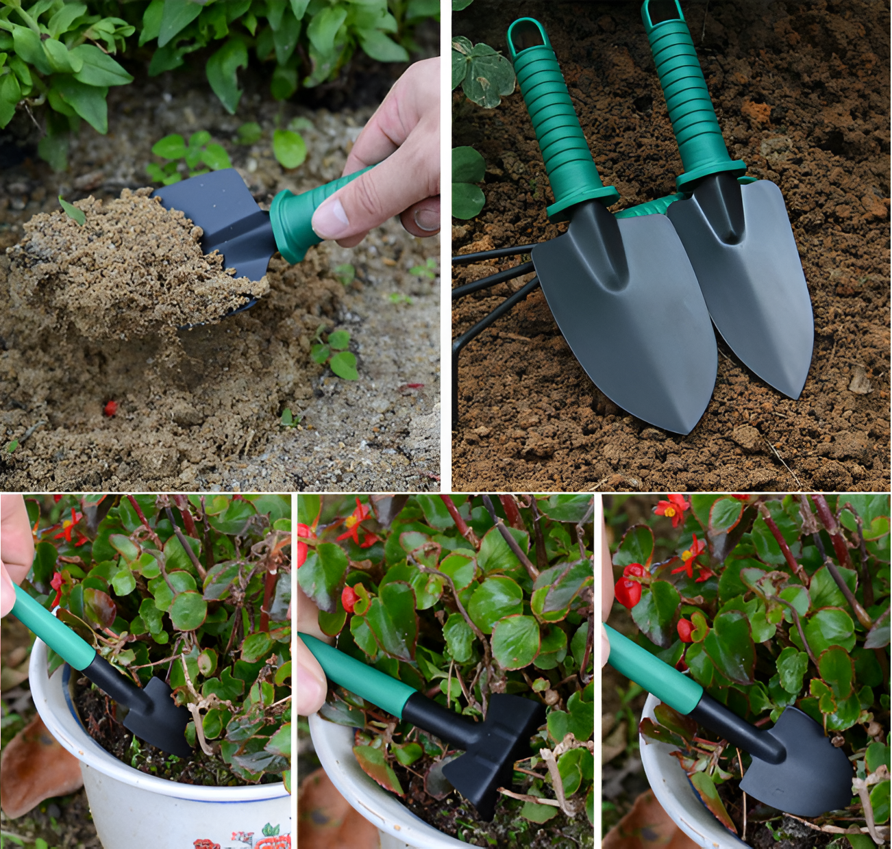 Trusa de gradinarit completa servieta platic VERDE 10 piese MX992