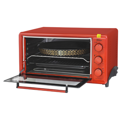Cuptor electric ZILAN BIG TRAY ZLN-5648,ROSU putere 1800W, 40L, timer 90 min, temperatura maxima 230 grade