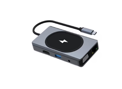 Hub cu 9 porturi diferite Q HU666 si incarcare wireless