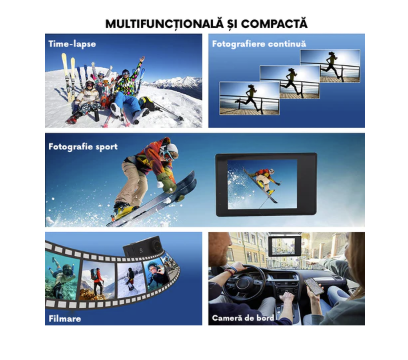 Camera video sport, subacvatica, HD + kit accesorii