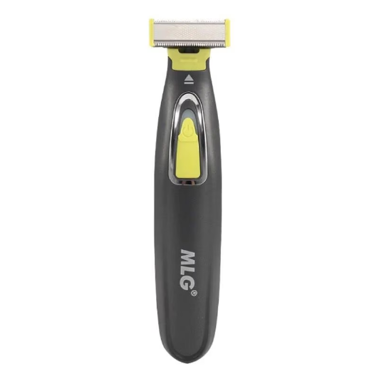 Trimmer facial electric MLG LT-187, fara fir, incarcare USB, cap pivotant, 3 piepteni deistantieri, negru cu verde
